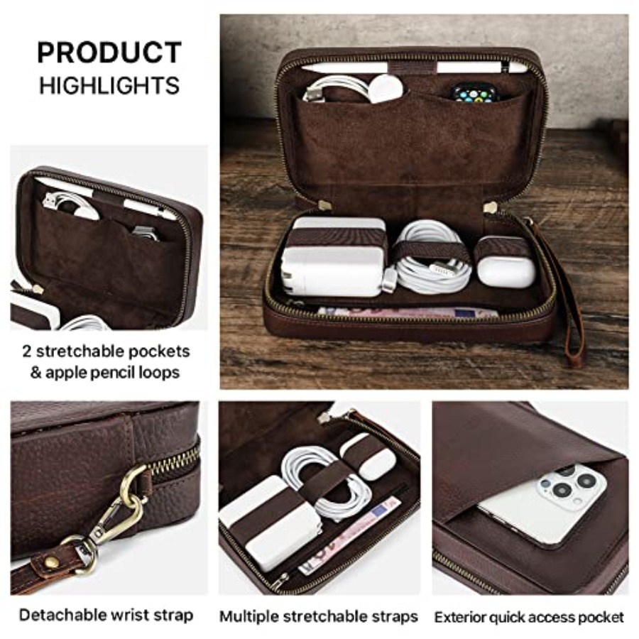 Full Grain Leather Electronic  – Tech Accessories Storage recenzja i cena