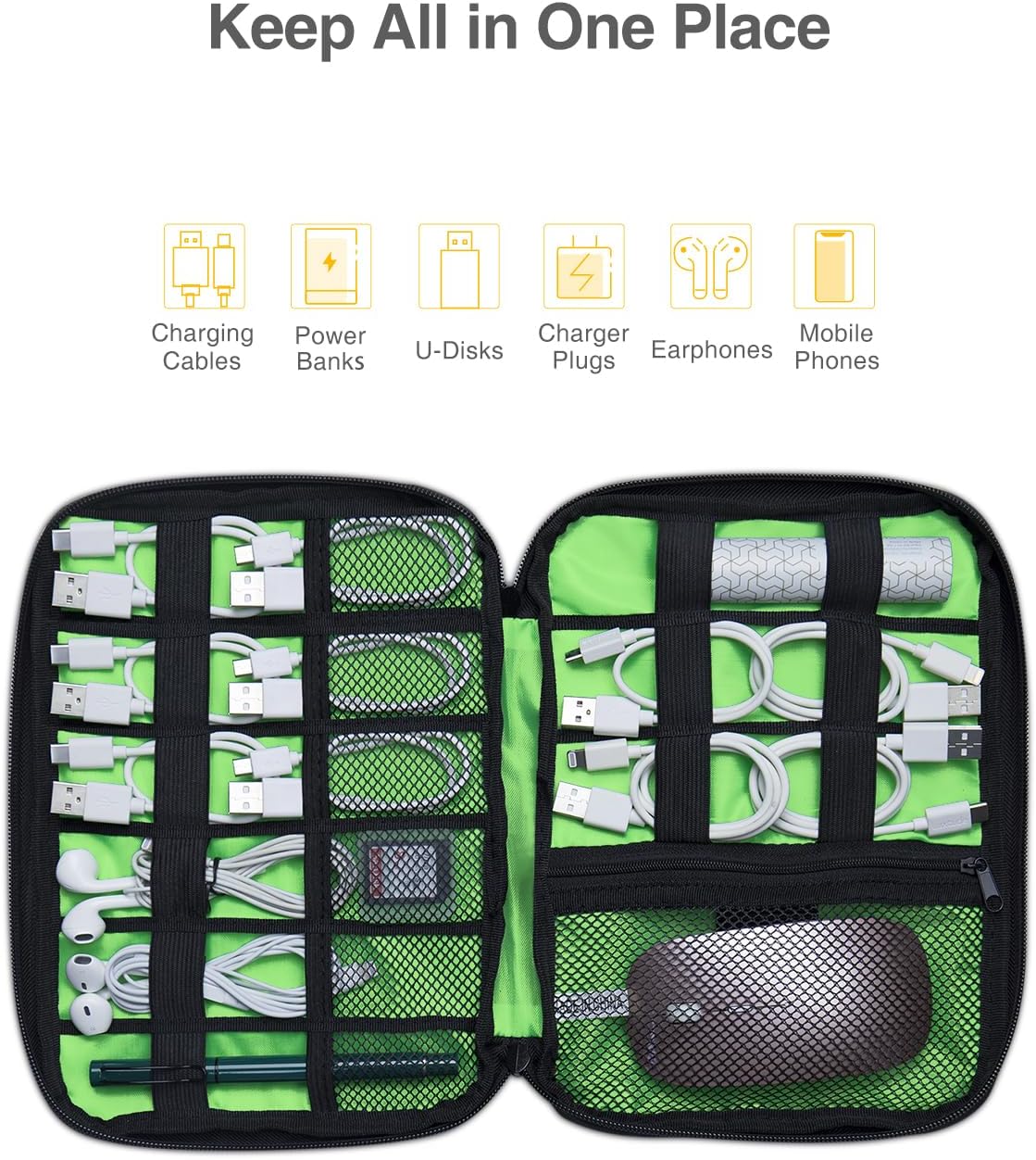 Travel Cable Organizer Bag, Fl – Tech Accessories Storage recenzja i cena